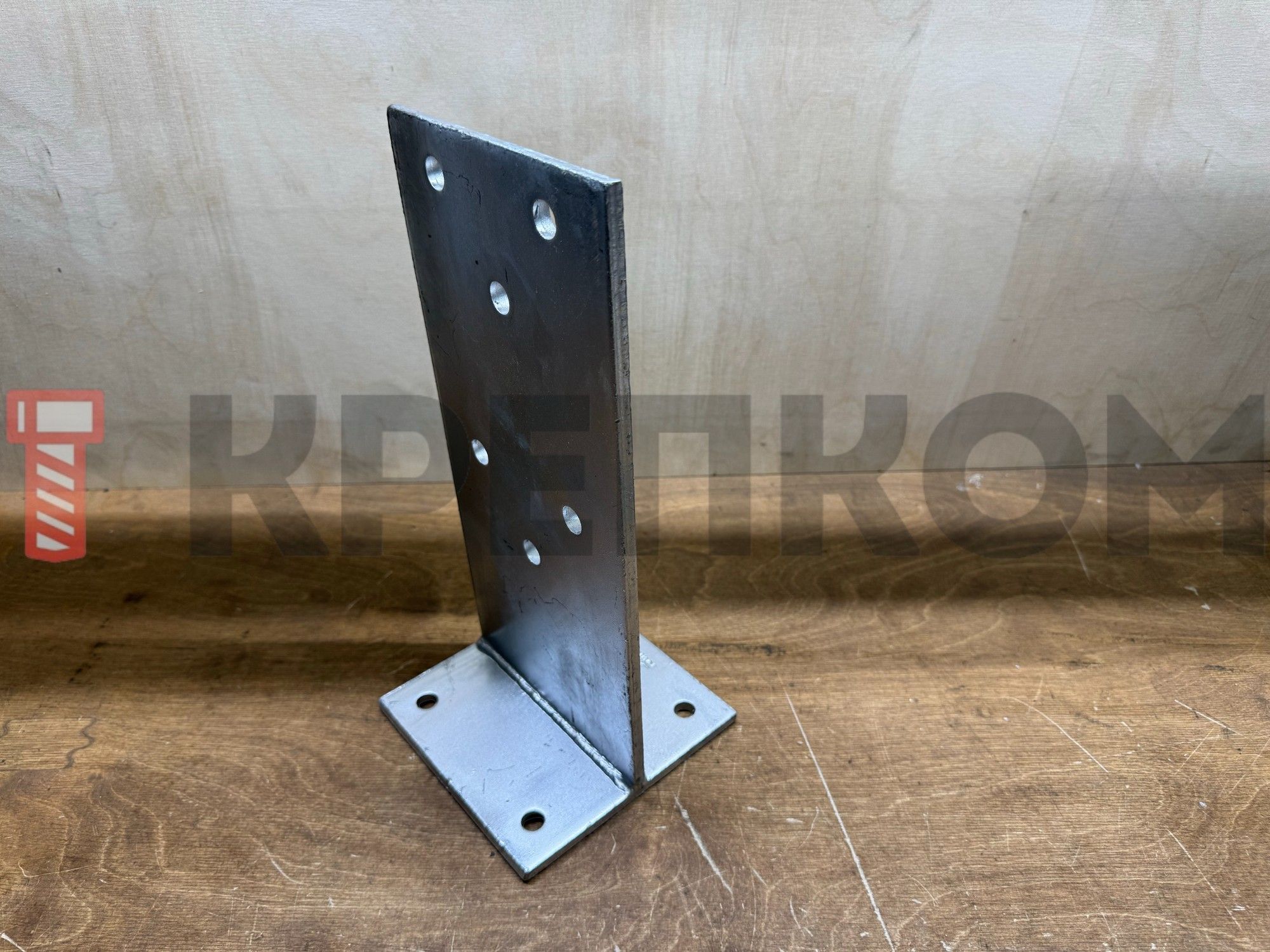 Опора Т-образная для столбов 140х140х308 мм Holz F70140L с отверстиями, горячий цинк - фото